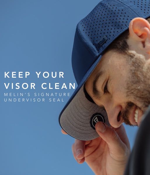 baseball cap, sport cap, performance hat, snapback hat, breathable hat, product demo, lifestyle, fresh, trustworthy, blue, neutral